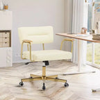 Furniliving Office Desk Chair, Comfort Padded, Modern Style with 360 Swivel Wheels for Office/Study/Vanity/Home