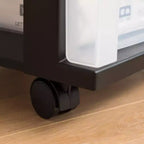 Carrello Medio a 3 Cassetti su Ruote con Top Organizer, Nero