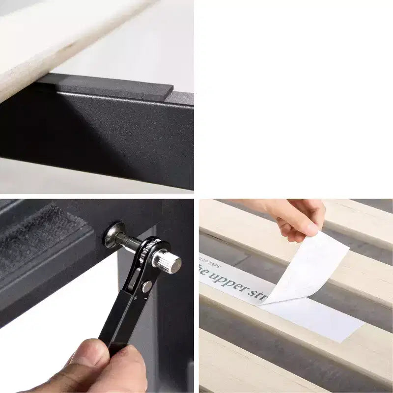 Struttura letto a piattaforma 6 Suzanne con finitura grigio lavato - Zinus