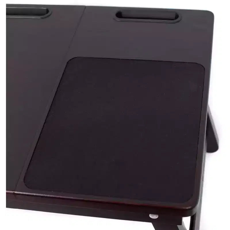 Vassoio da letto per laptop in bambù con parte superiore regolabile e cassetto portaoggetti